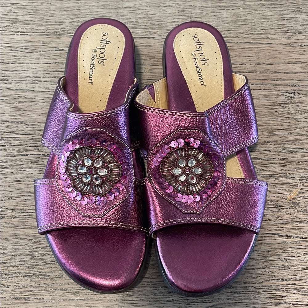 Softspots Beautiful‎ Purple Leather Sandals 9W